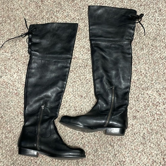 B makowsky thigh high corset lace behind knee - Picture 1 of 8